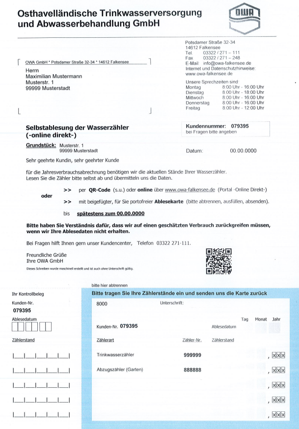 Beispiel Onlineablesung